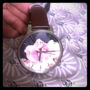 Ted Baker London maroon/silver floral watch!